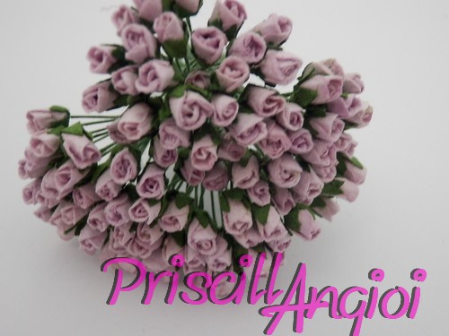 Lote 10 capullitos rosas en tono violeta / malva 4 mm - Haga un click en la imagen para cerrar